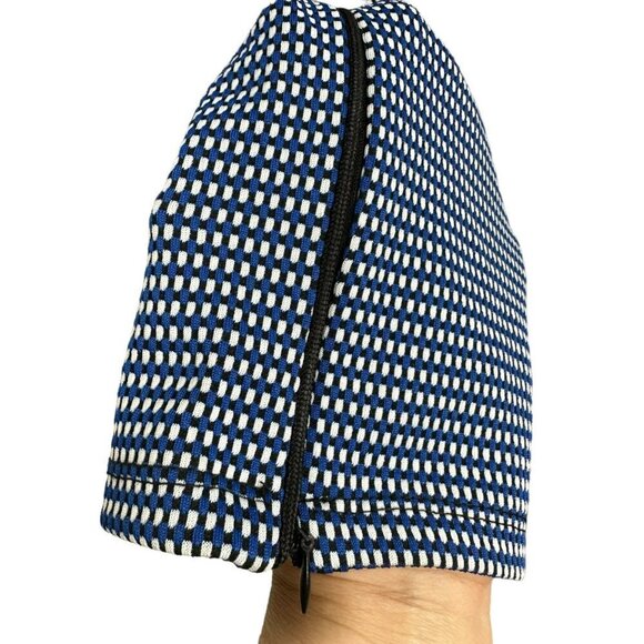 ZARA Jacquard Blue White Jacquard Leggings Zip Hem Size Small - Picture 8 of 14